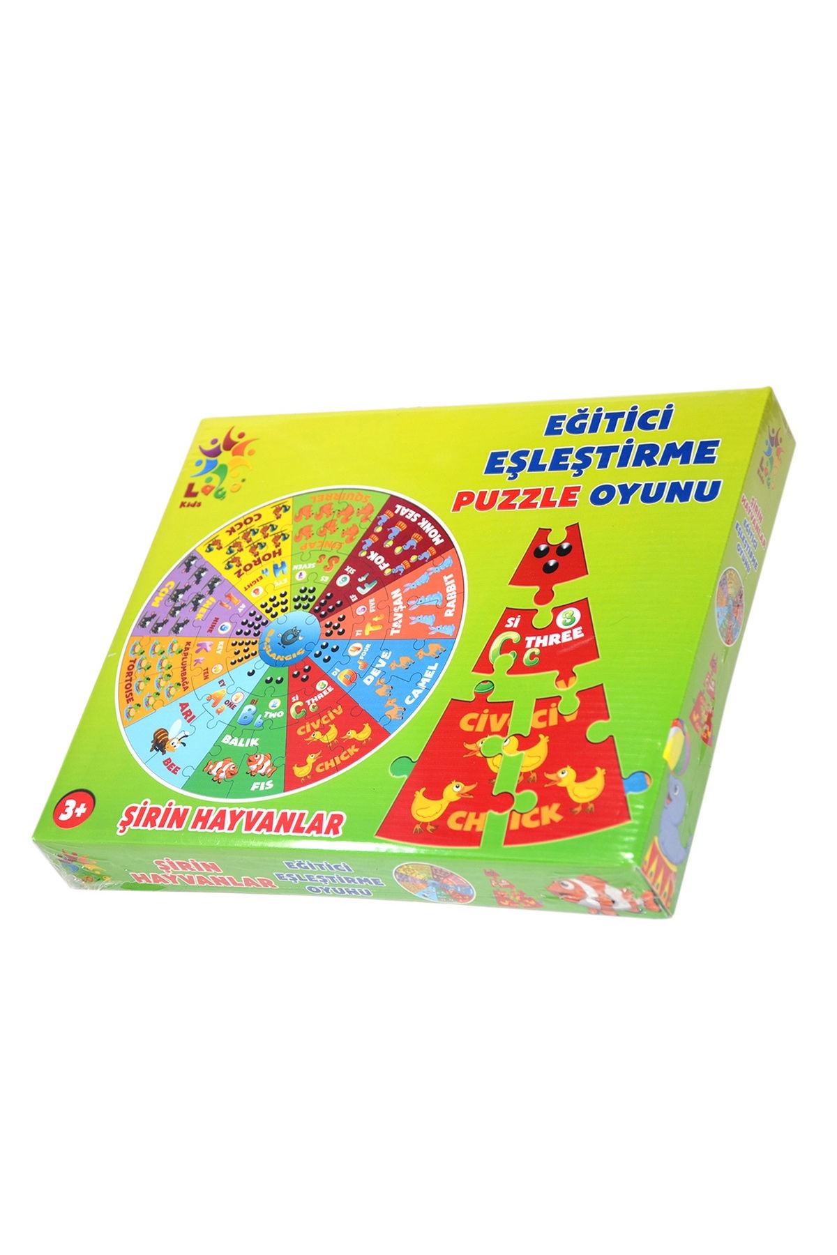 Cute Animals Educational Matching Game Circle