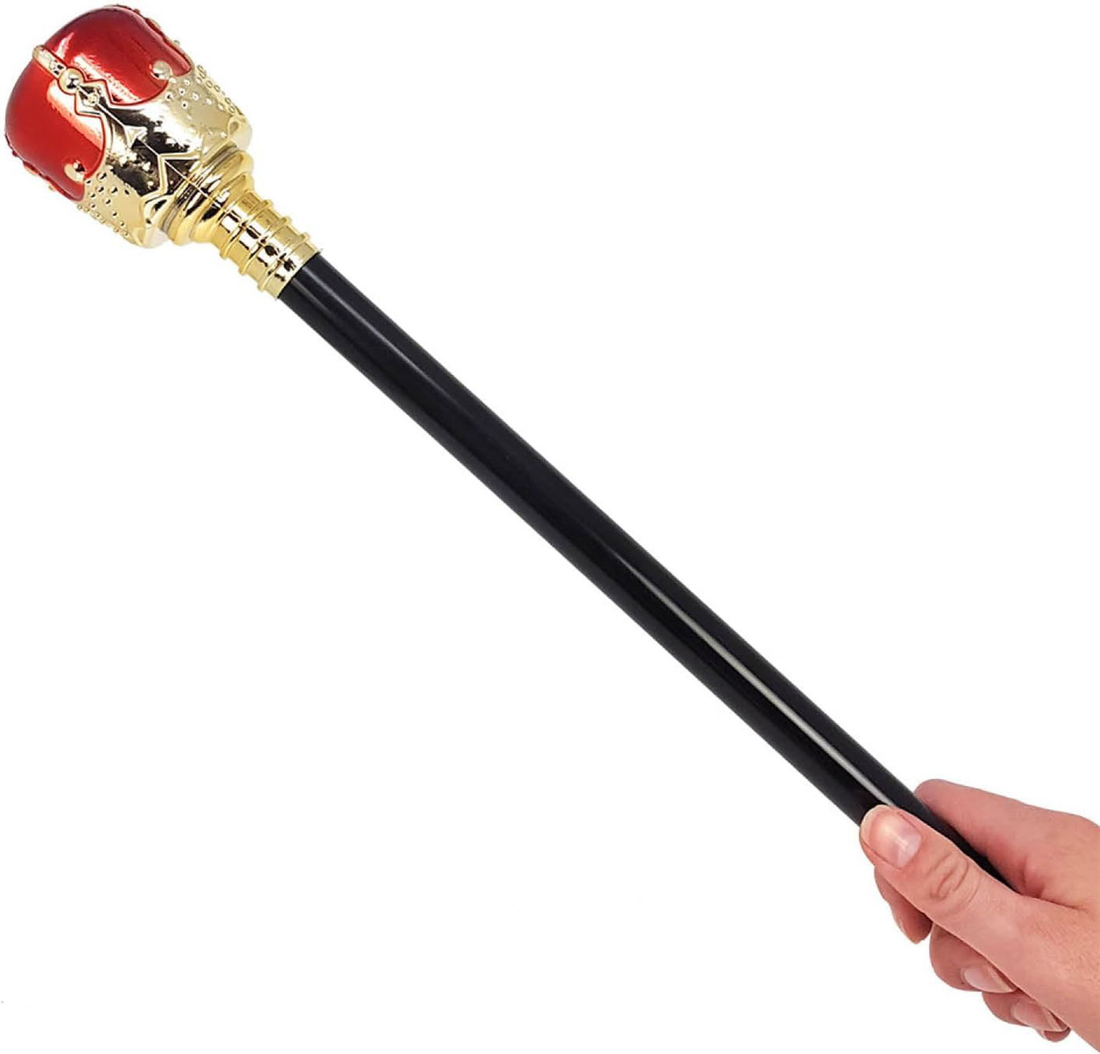 Gold Color 60 cm King Crown Royal Crown and King Scepter Set with Red Knob