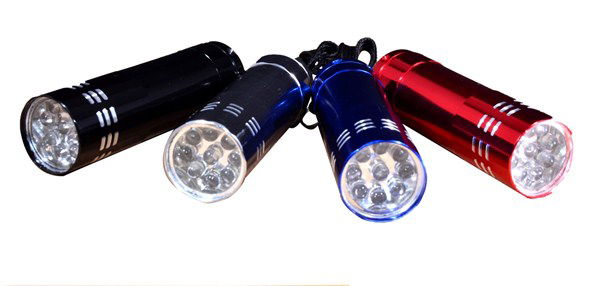 Super Bright 9 Led Metal Mini Flashlight