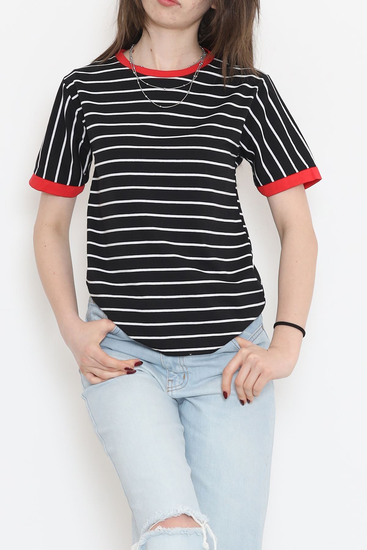 Striped Suprem T-Shirt BlackRed