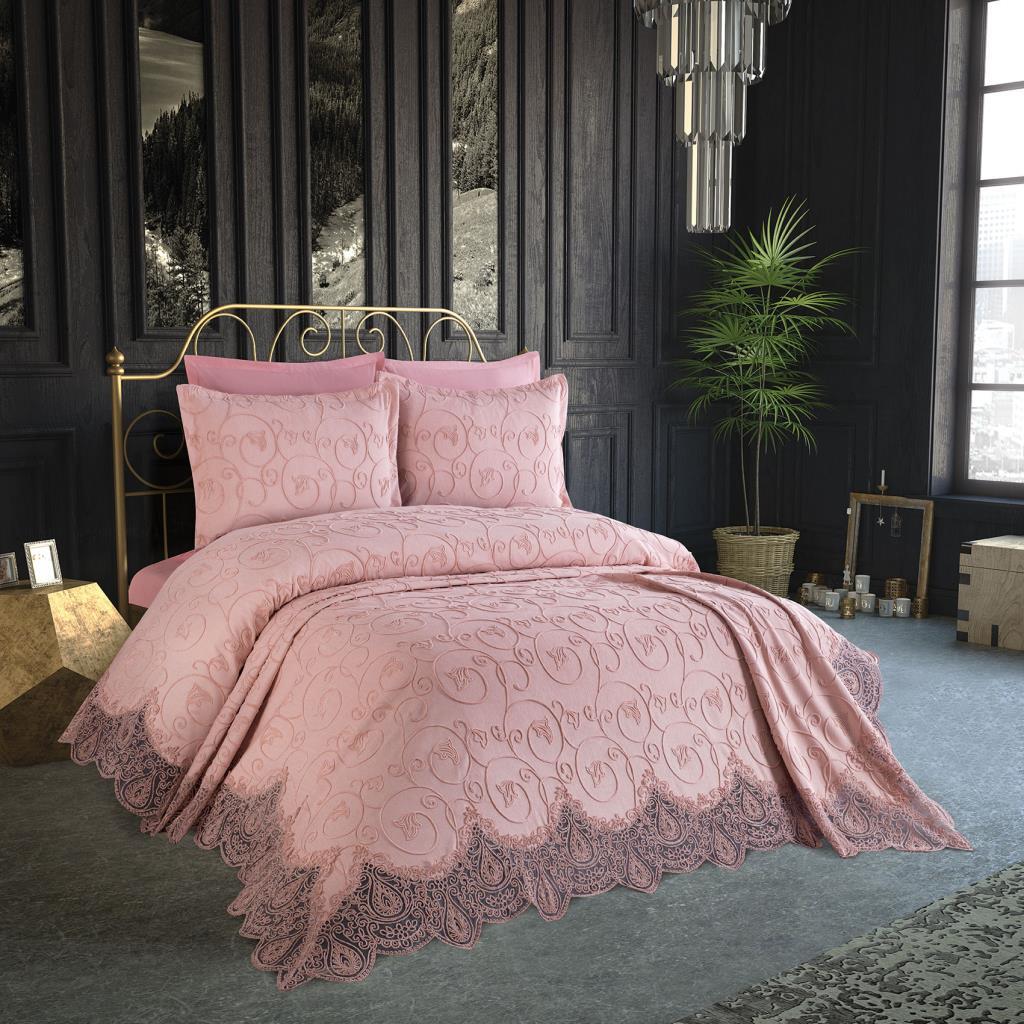 3 Piece Double Bedspread Isabella Powder