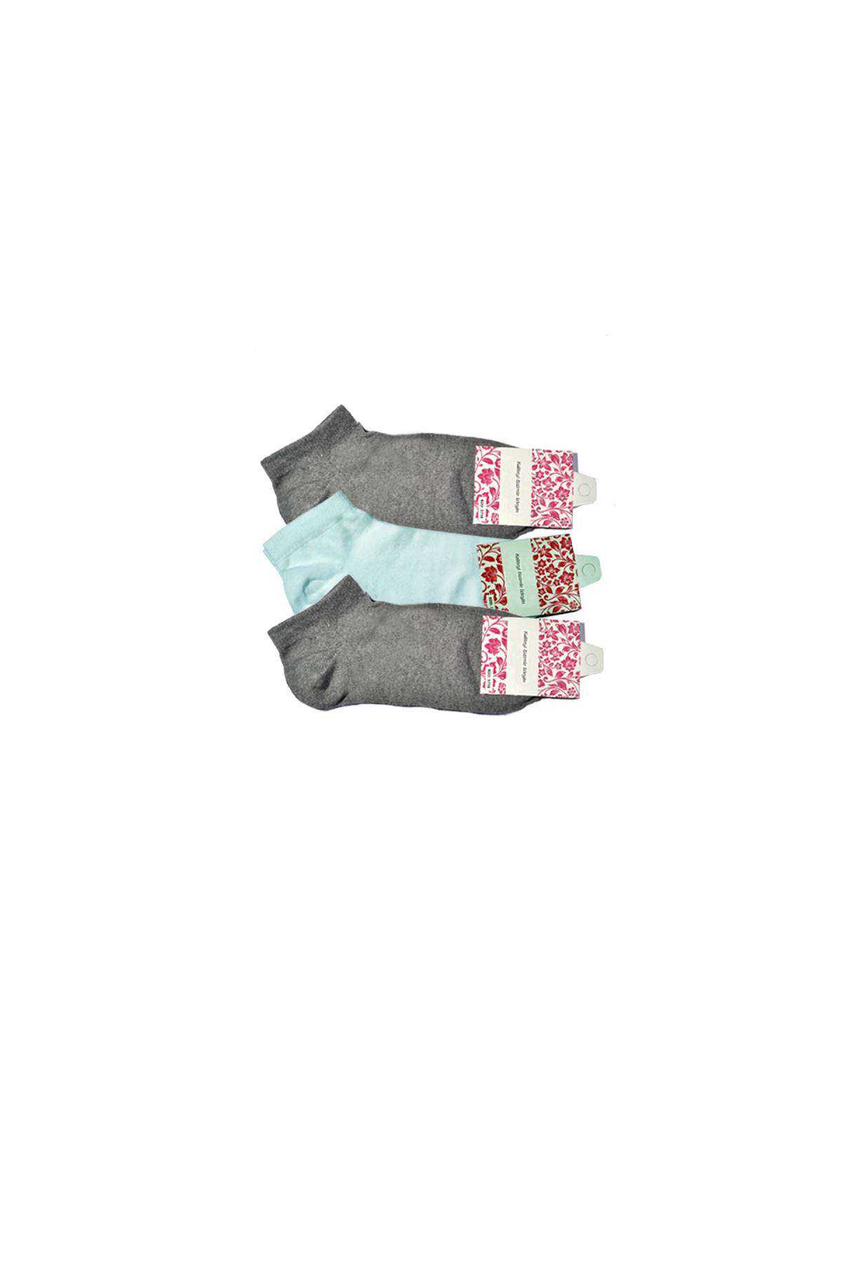 Gray and White Women's Ankle Socks 3 pairs