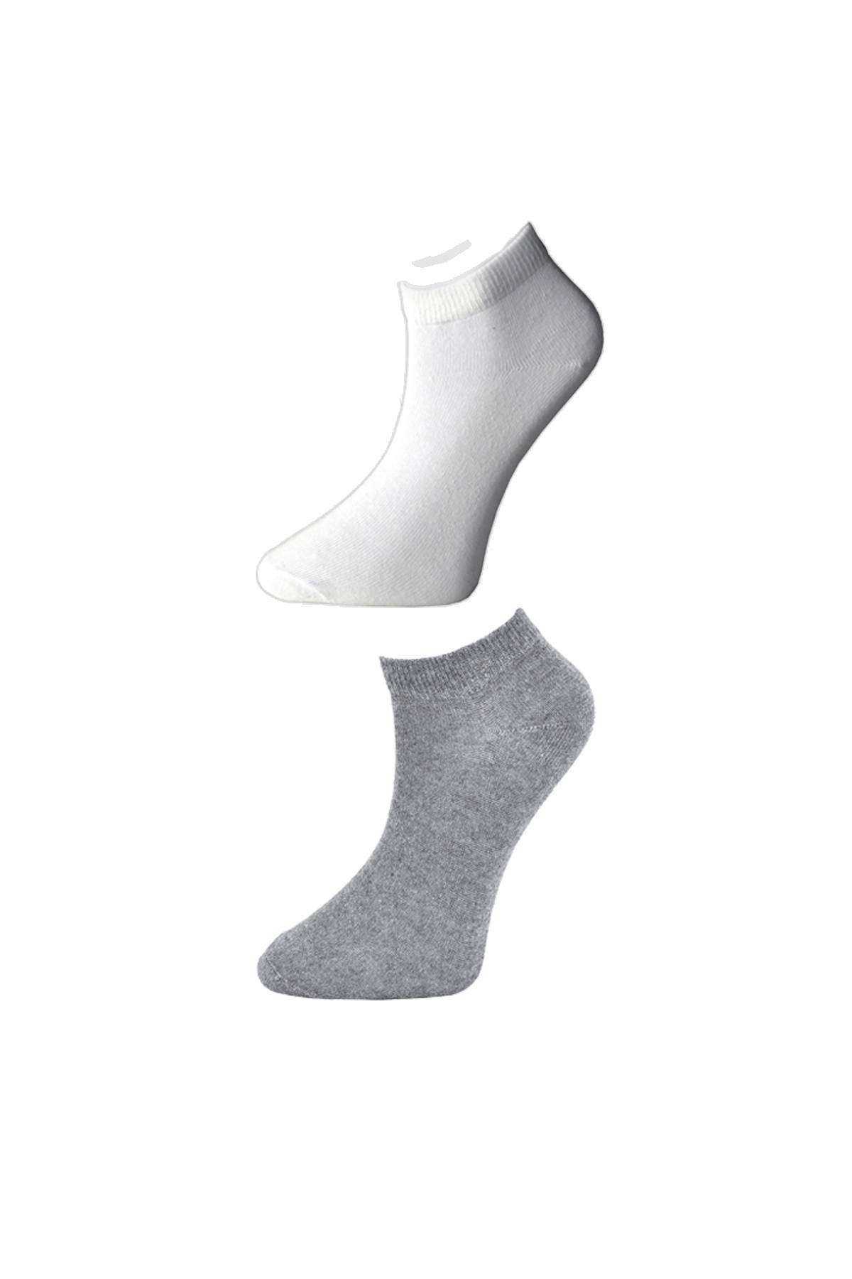 Gray and White Women's Ankle Socks 12 pairs