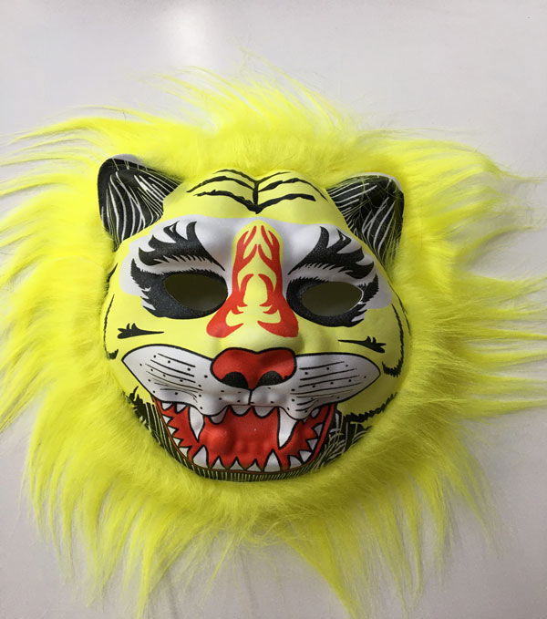 Yellow Plush Hair Teeth Unbreakable Soft Wolf Mask 22x19 cm