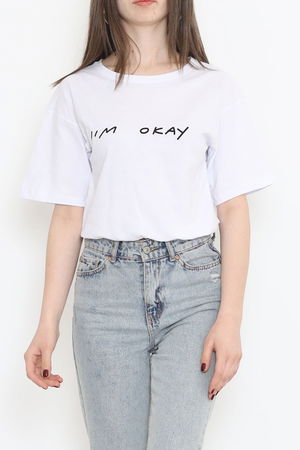 Crop T-shirt with Elastic Waist White