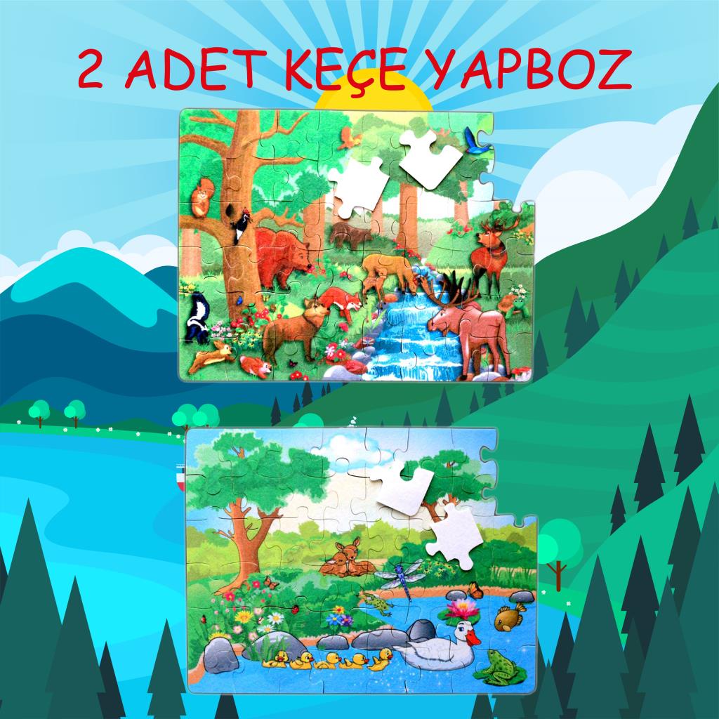 Forest 5+ Felt Jigsaw Puzzle - 5 Year Old Puzzle