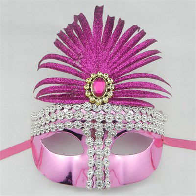 Fuchsia Glitter Christmas Party Mask