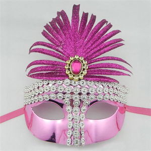 Fuchsia Glitter Christmas Party Mask