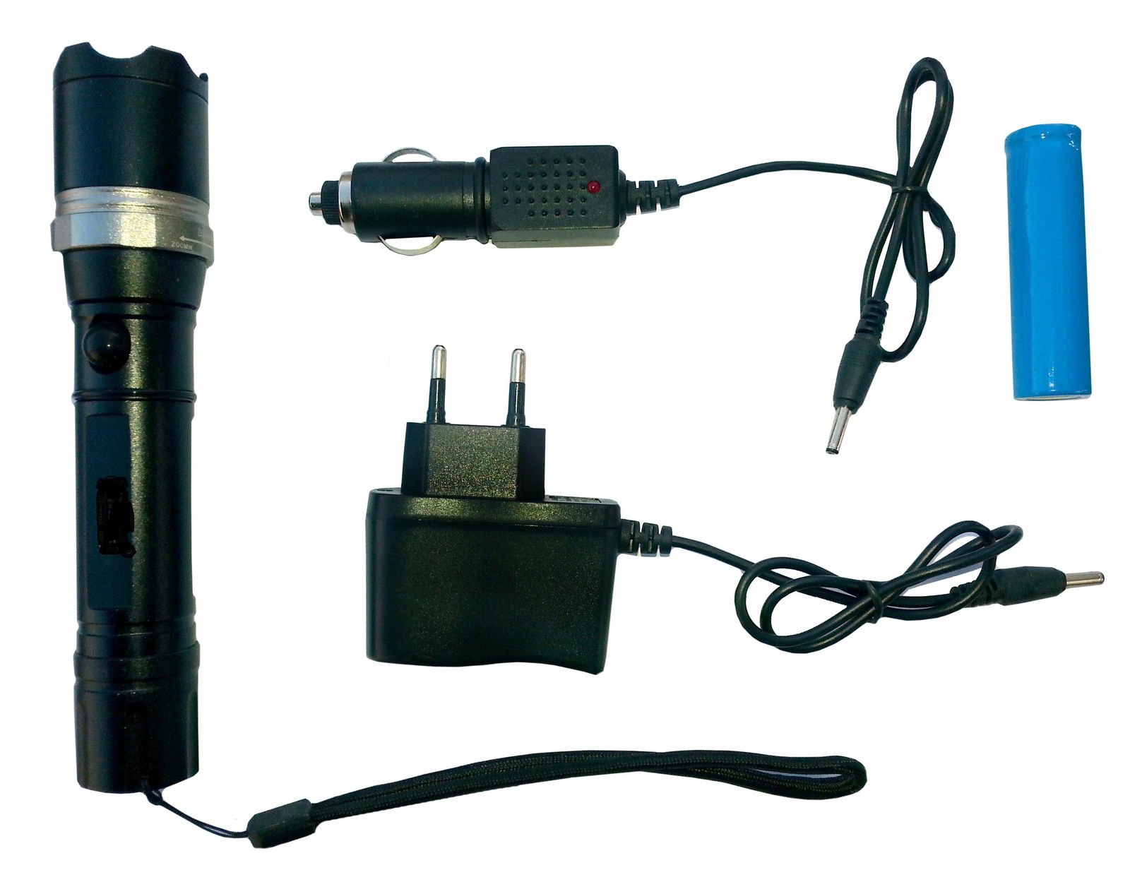 Police Flashlight: Zoom + Collector + Rechargeable Flashlight (500 meters)