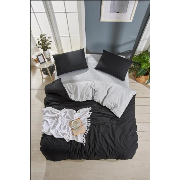 Solid Color Single Duvet Cover Set Black