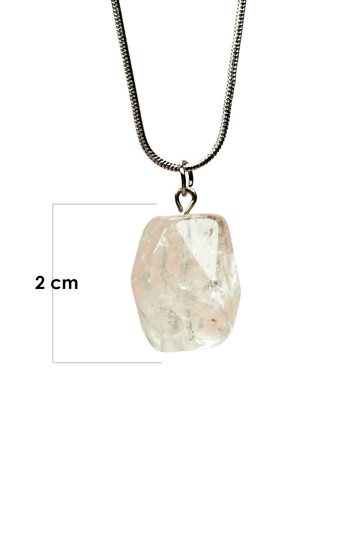 Quartz Natural Stone Handmade Pendant with Chain: 2 cm Chain: 20 cm Boxed