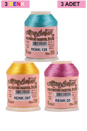 3 Pieces Altinbasak Oya and Lace Floss 20 gr - Turk - No: 397 - 020 - 129