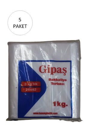 Grocery Nylon Bag 3'kg 26x42 cm 5 Pack (Approximately 825 Pieces)