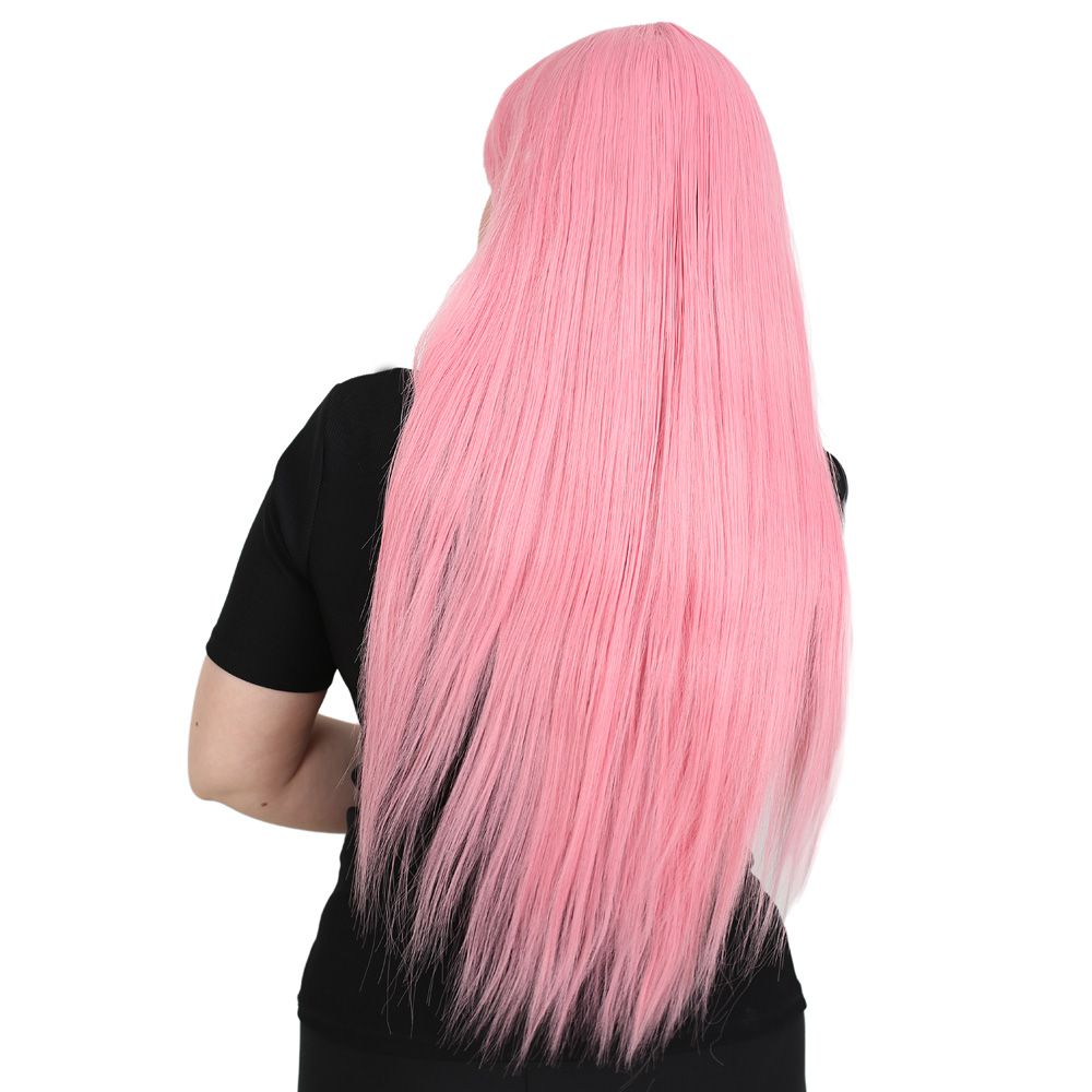 Kanekalon Fiber Synthetic Wig with Long Bangs / Candy Pink