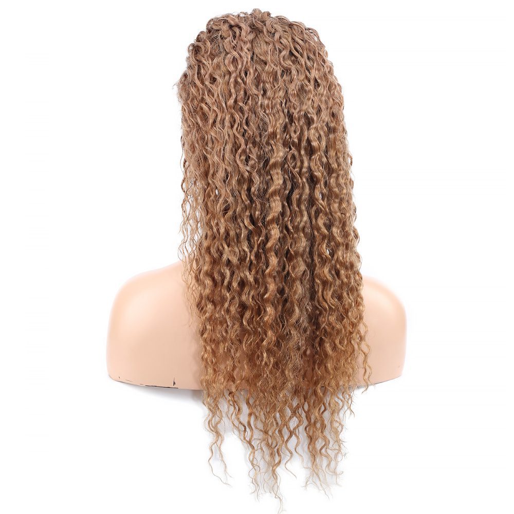 Afro Wave Front Lace Real Hair Tulle Wig / Auburn / 60/65cm