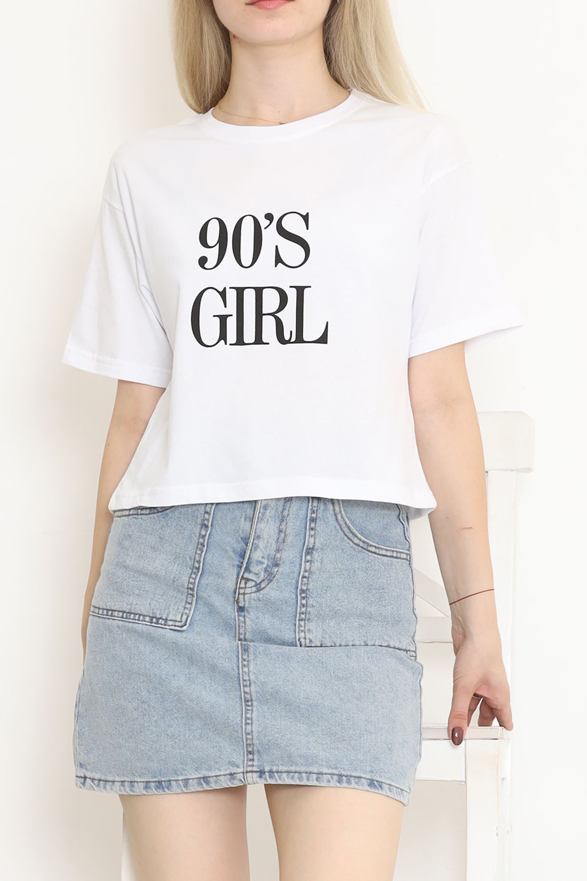 Printed Crop T-Shirt White