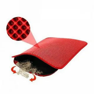 Cat Toilet Mat with Sieve - Red