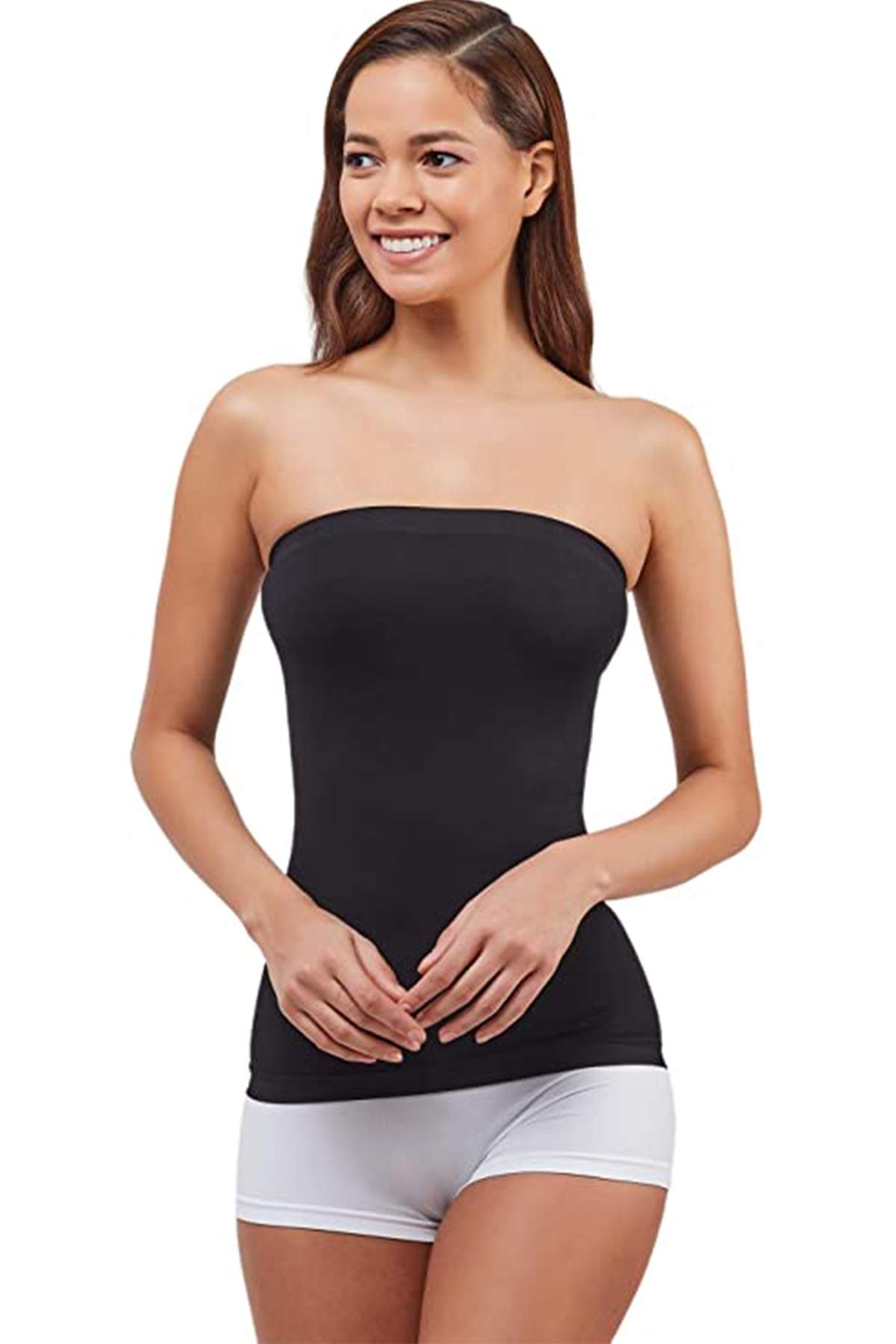 Elite Life Women's Seamless Strapless Women's Black Tank 852