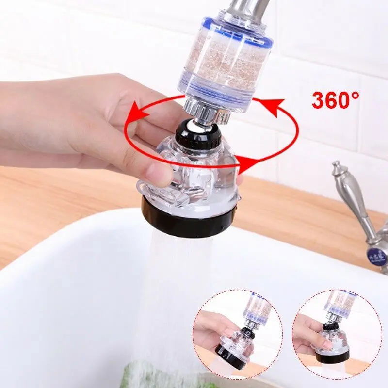 Filtered Water Saving 3 Function Movable Faucet Head - Transparent