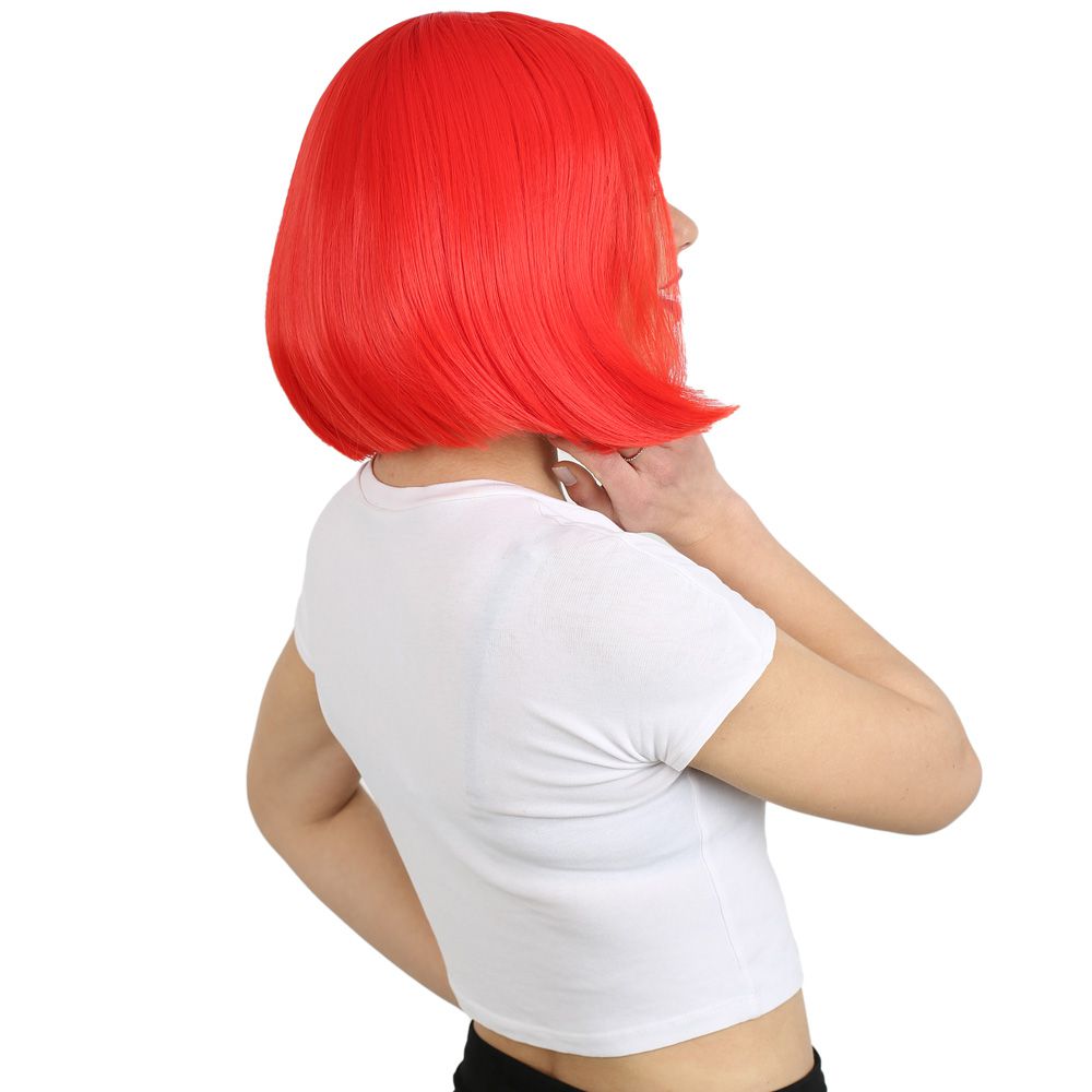 Kanekalon Fiber Synthetic Wig with Bangs / Red