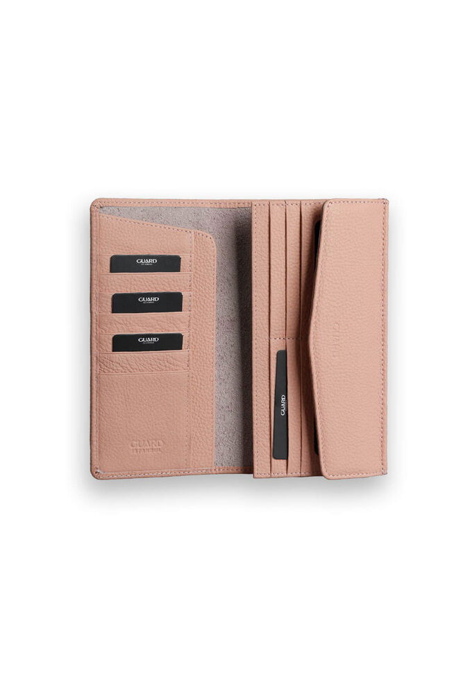 Powder Leather Women's Wallet with Phone Entry