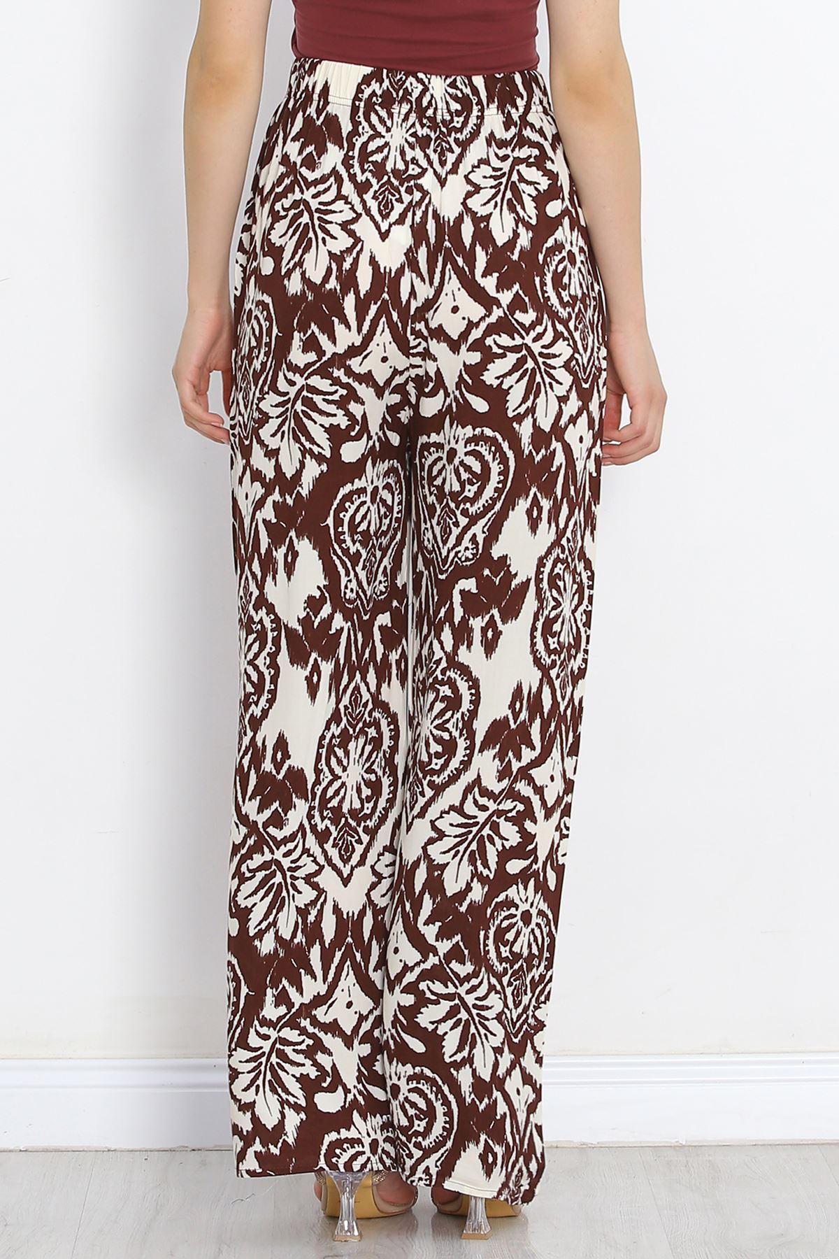 Patterned Woven Trousers Kahveekru