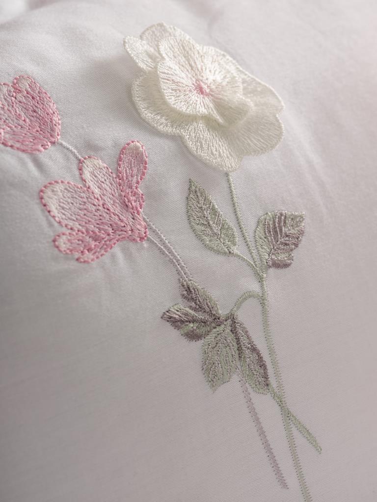 3D Embroidered Double Sateen Duvet Cover Jolie Pink