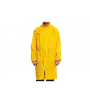 Yellow PVC Raincoat XXL with Hood