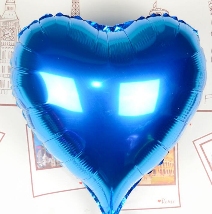 Heart Flying Balloon Foil Blue 80 cm 32 inch