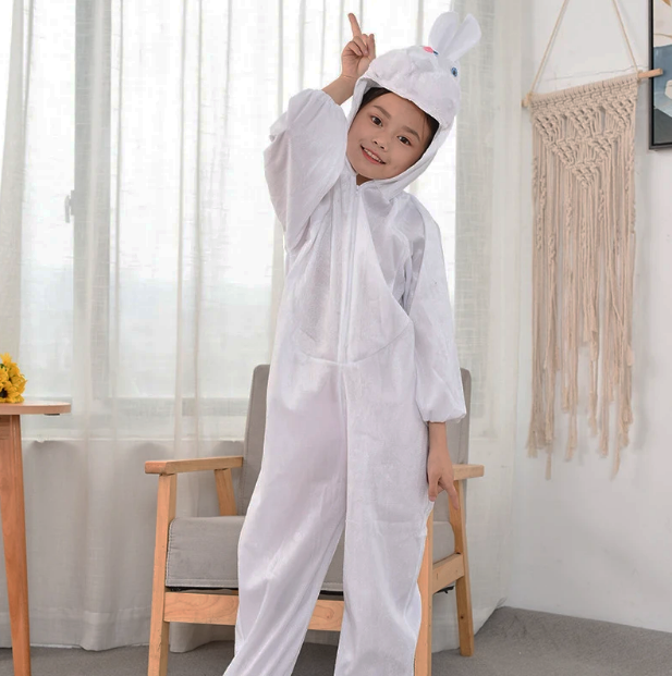 Kids Rabbit Costume White Color 2-3 Years 80 cm