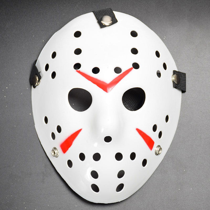 White Color Red Stripes Full Face Hockey Jason Mask Hannibal Mask