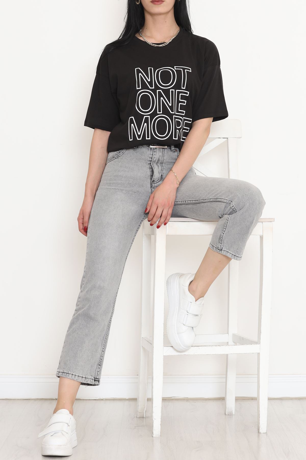 Printed Oversized T-Shirt Black