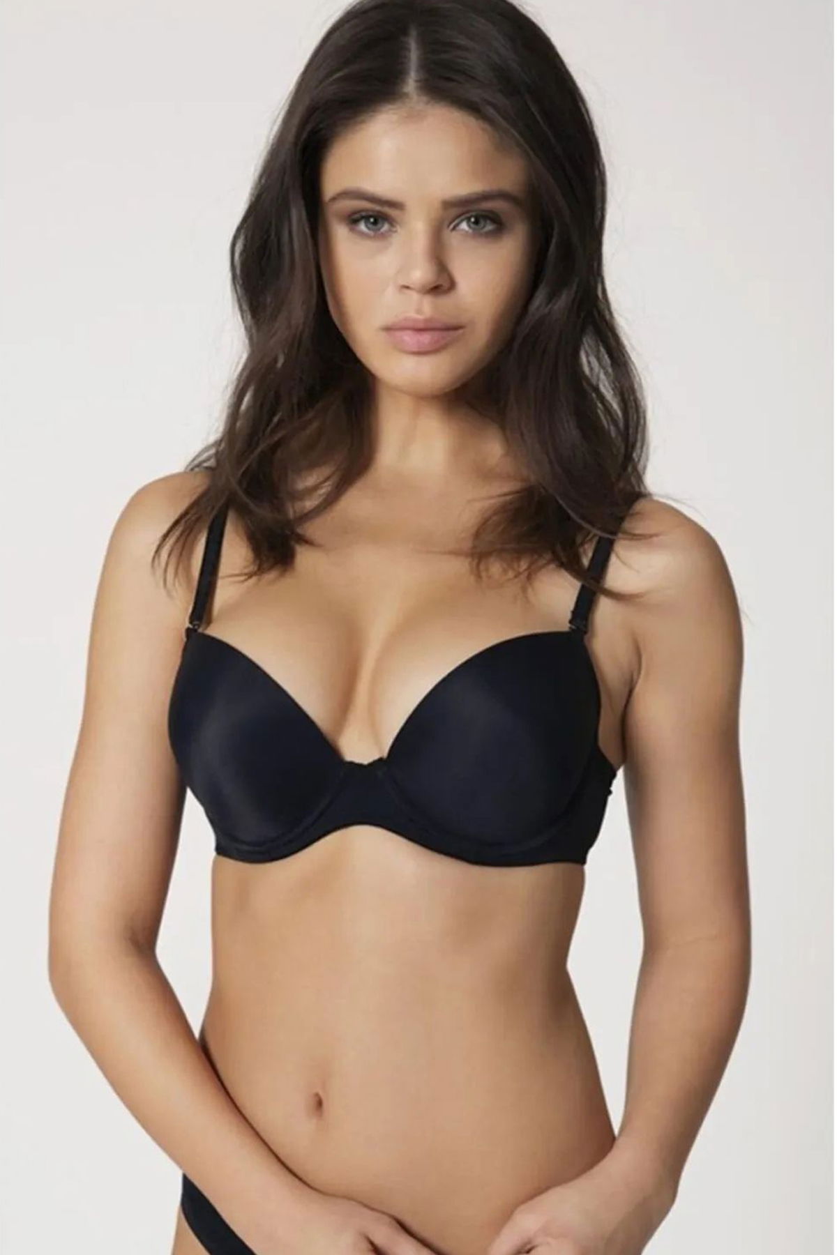 Women's Black Push Up Padded Basic Bra 8350