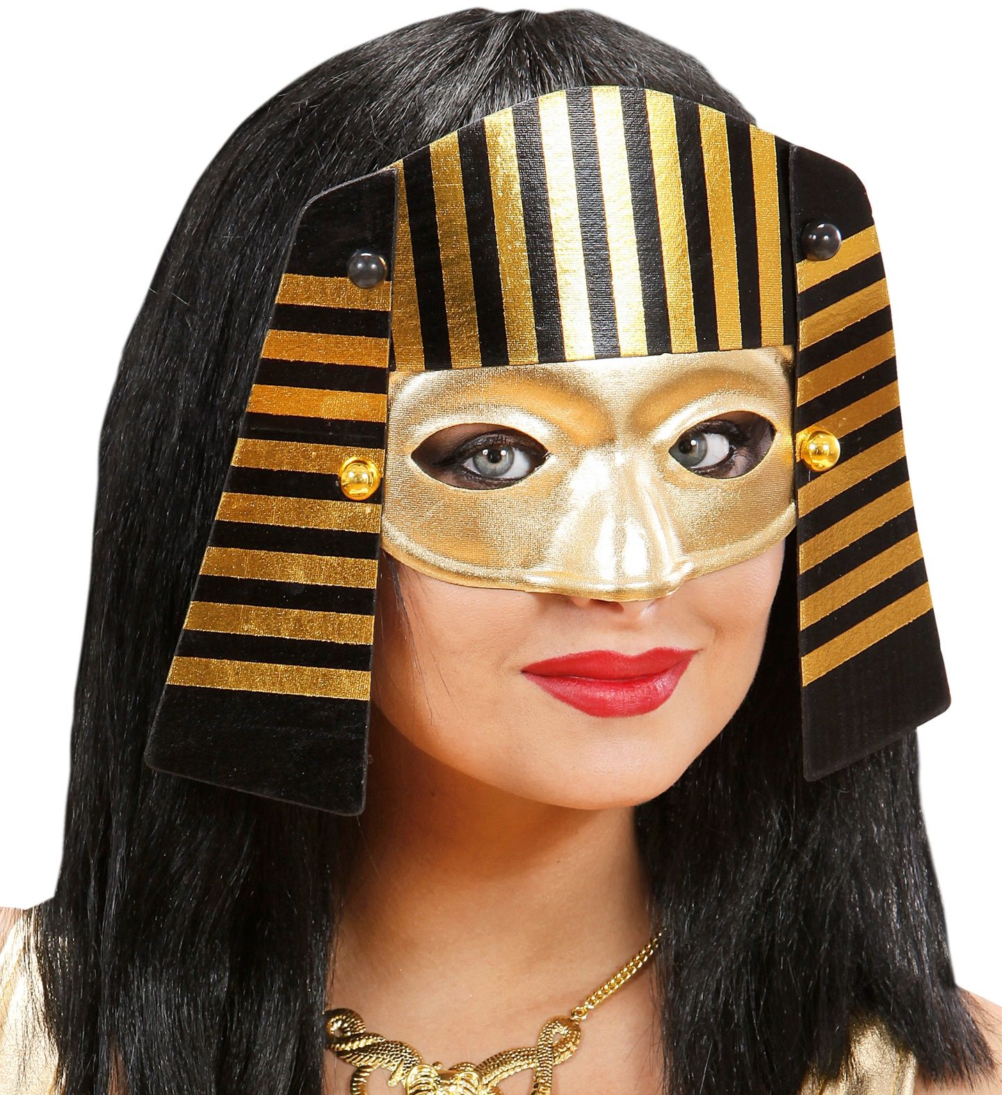 Egyptian Mask Pharaoh Mask with Rubber Bracket 21x23 cm