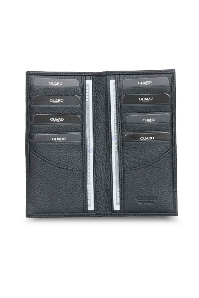 Slim Matte Black Leather Portfolio Hand Wallet