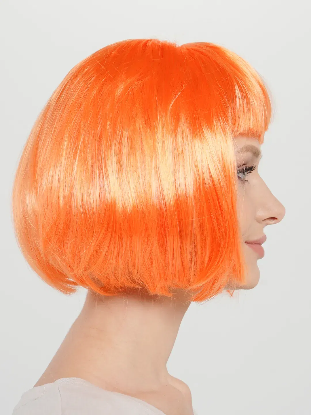 Orange Color Blunt Party Wig Short False Hair