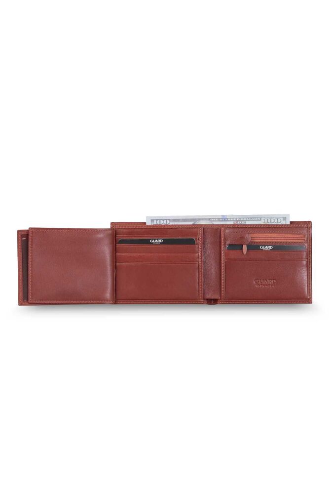 Tan Leather Men's Wallet with Coin Entry