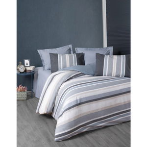 Line Single Duvet Cover Set Agatha Gray