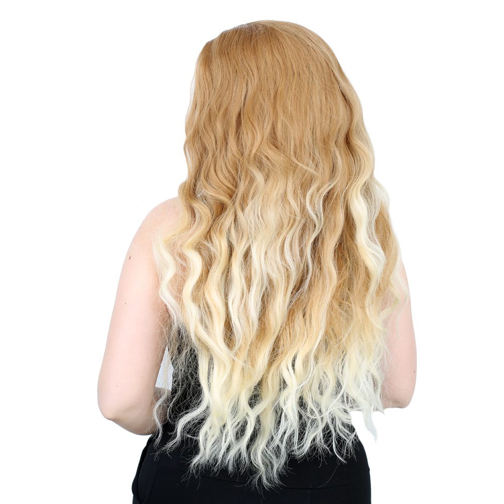 Kanekalon Fiber Synthetic Long Water Wavy Look Wig / Balköpö / Platinum Short Ombré