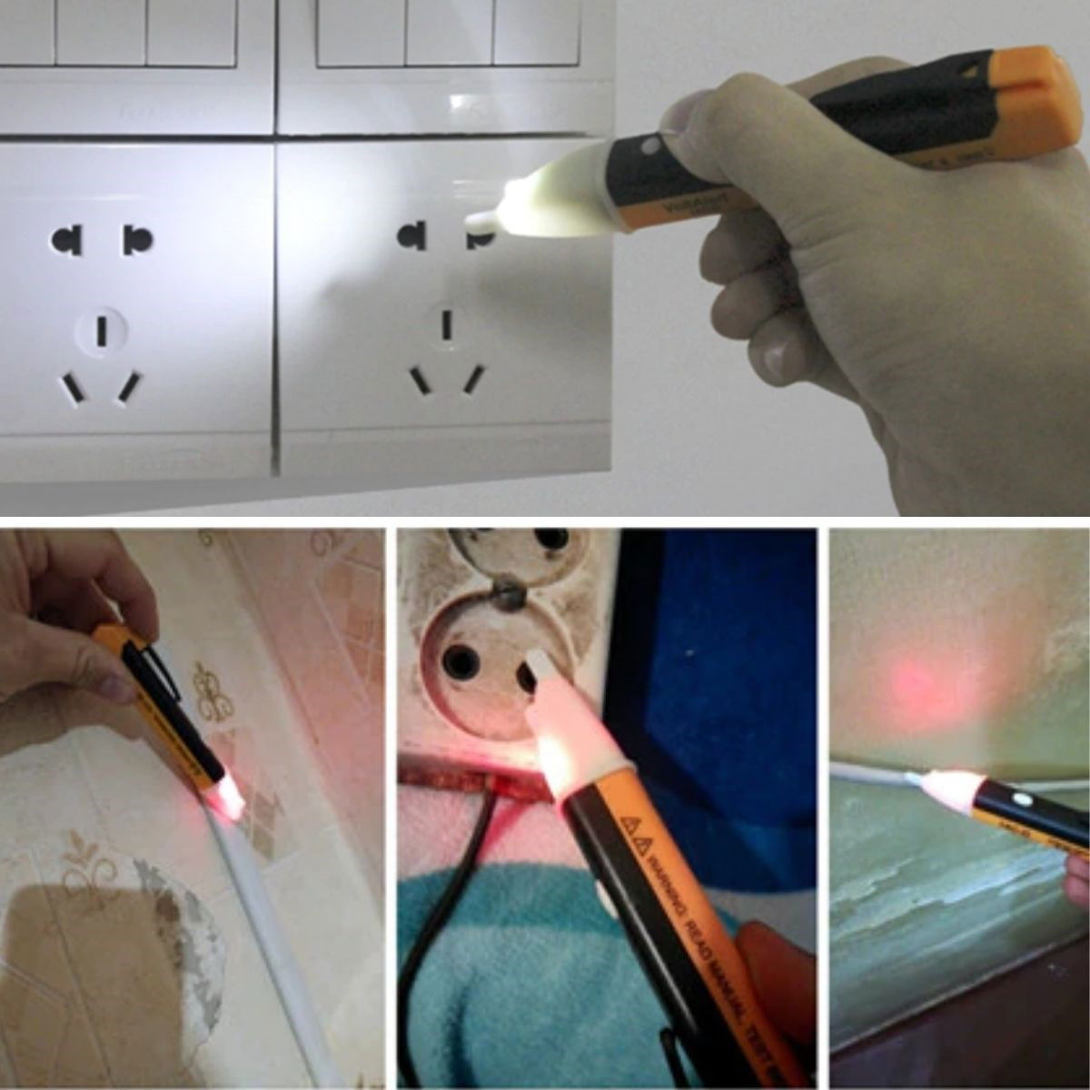 Electrical Leakage Digital Check Pen Device -Detector Non Contact Illuminated Cable Voltage Tester