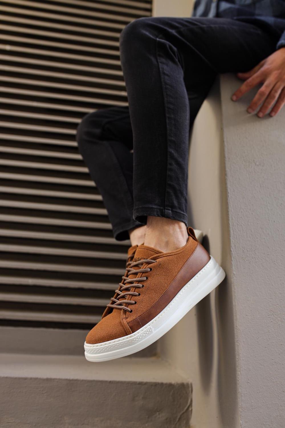 Sneakers Shoes Tan Suede