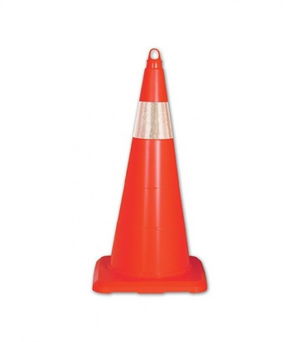 Flexible Unbreakable Traffic Cone Single Reflector 50 cm