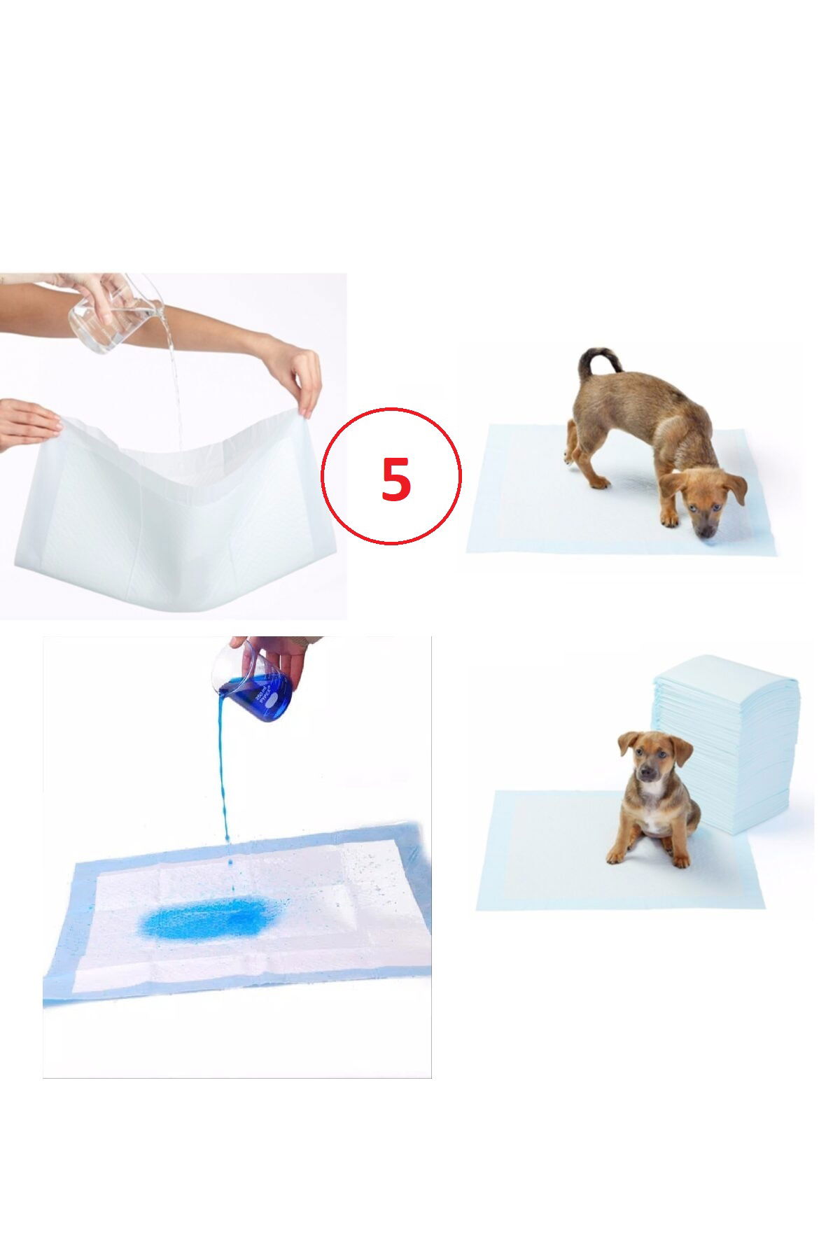 Washable Dog Pee Pad - 100 X 70 Cm 5 Pack