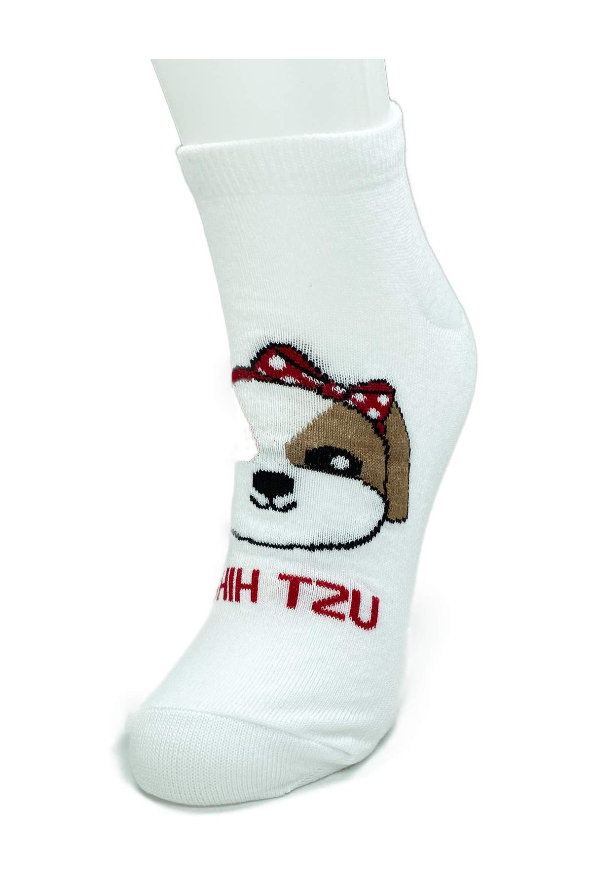 3 Pairs Cute Dog Themed Printed Soft Women Ankle Socks