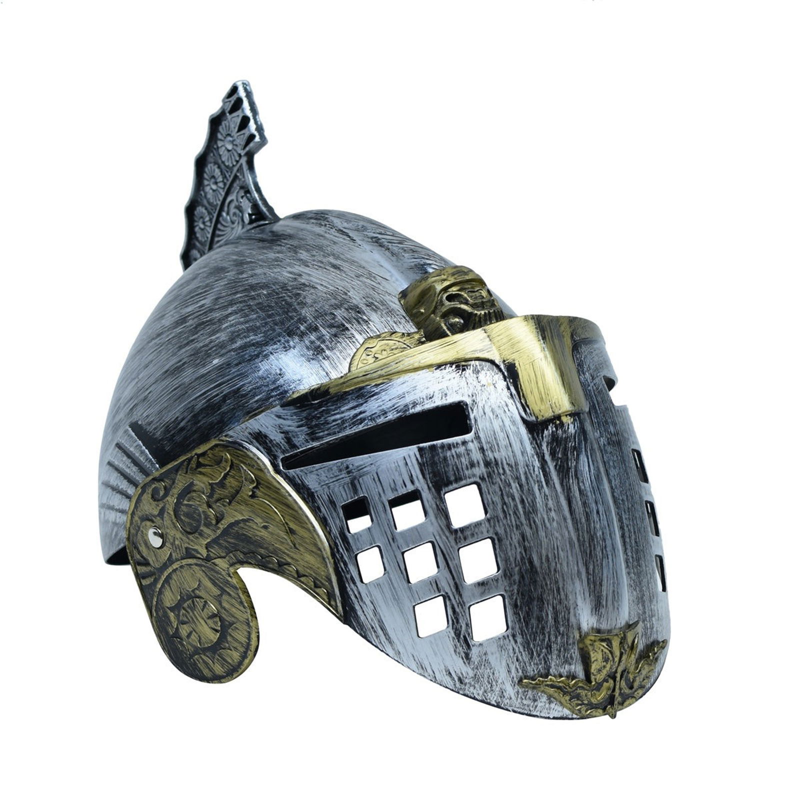 Silver over Gold Color Roman Byzantine Helmet Helmet 25x20 cm