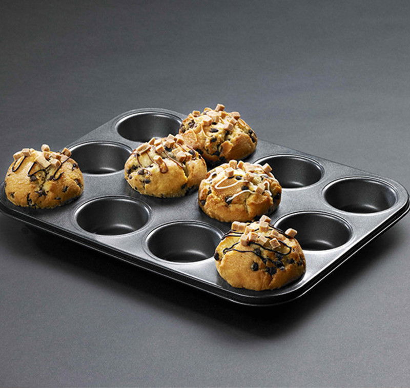 12 Compartment Metal Nonstick Muffin Cake Mold