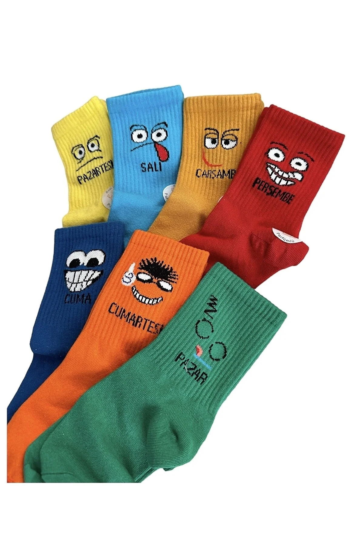 7 Days a Week Special Emoji Printed Fun Tennis College Socks Boxed Unisex - Turk