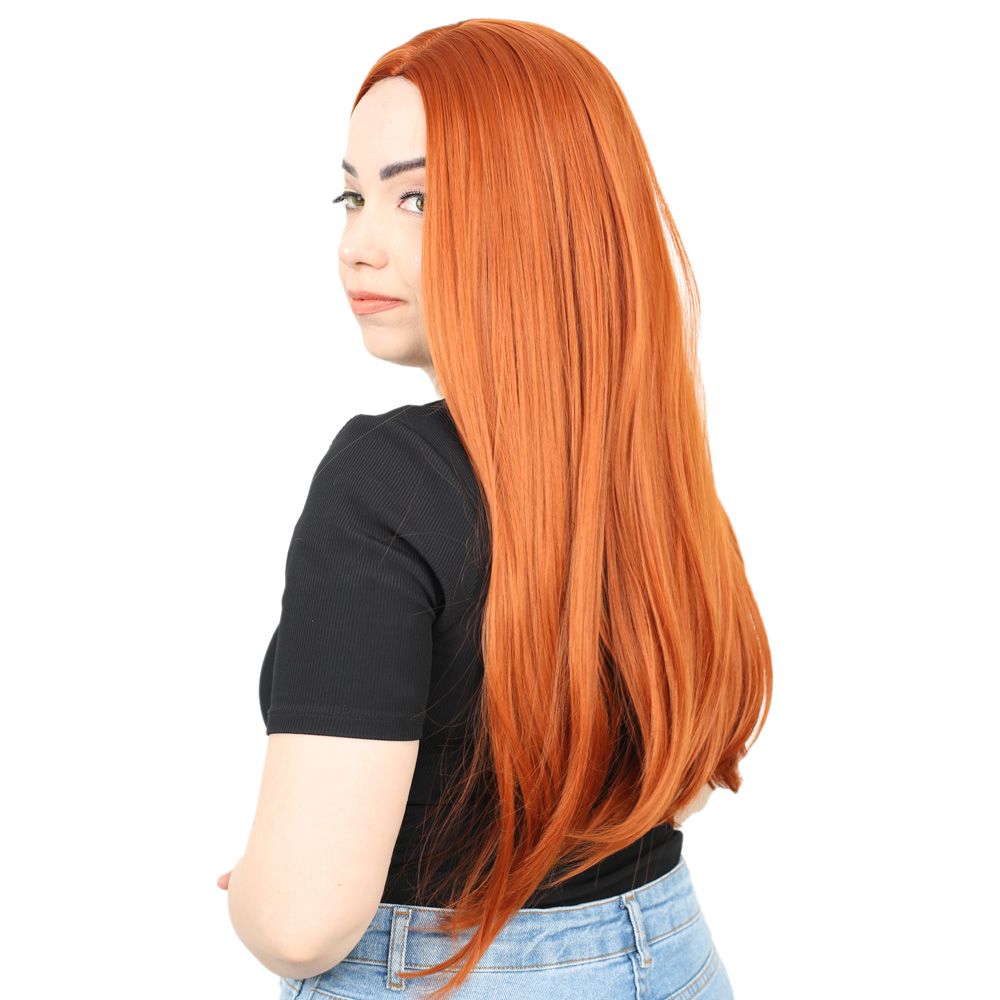 Kanekalon Fiber Synthetic Long Straight Wig / Copper