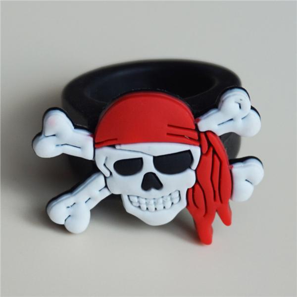 Skull Shaped Child Compatible Plastic Pirate Ring