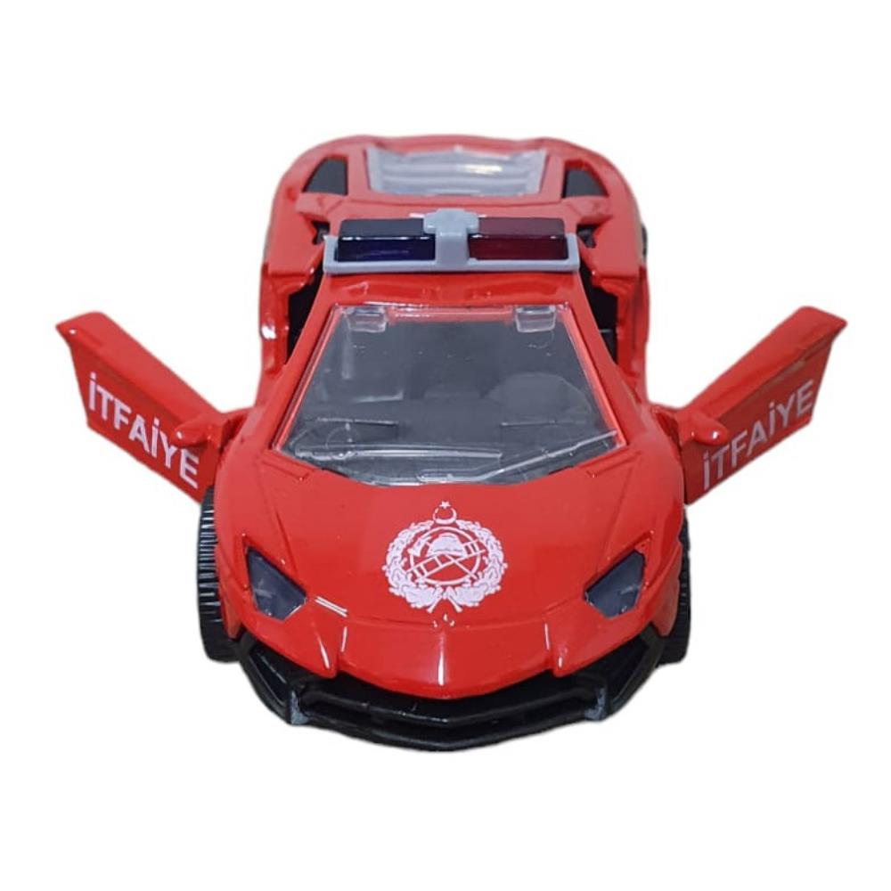 Pull Drop Metal Car Lamborgini - Fire Brigade